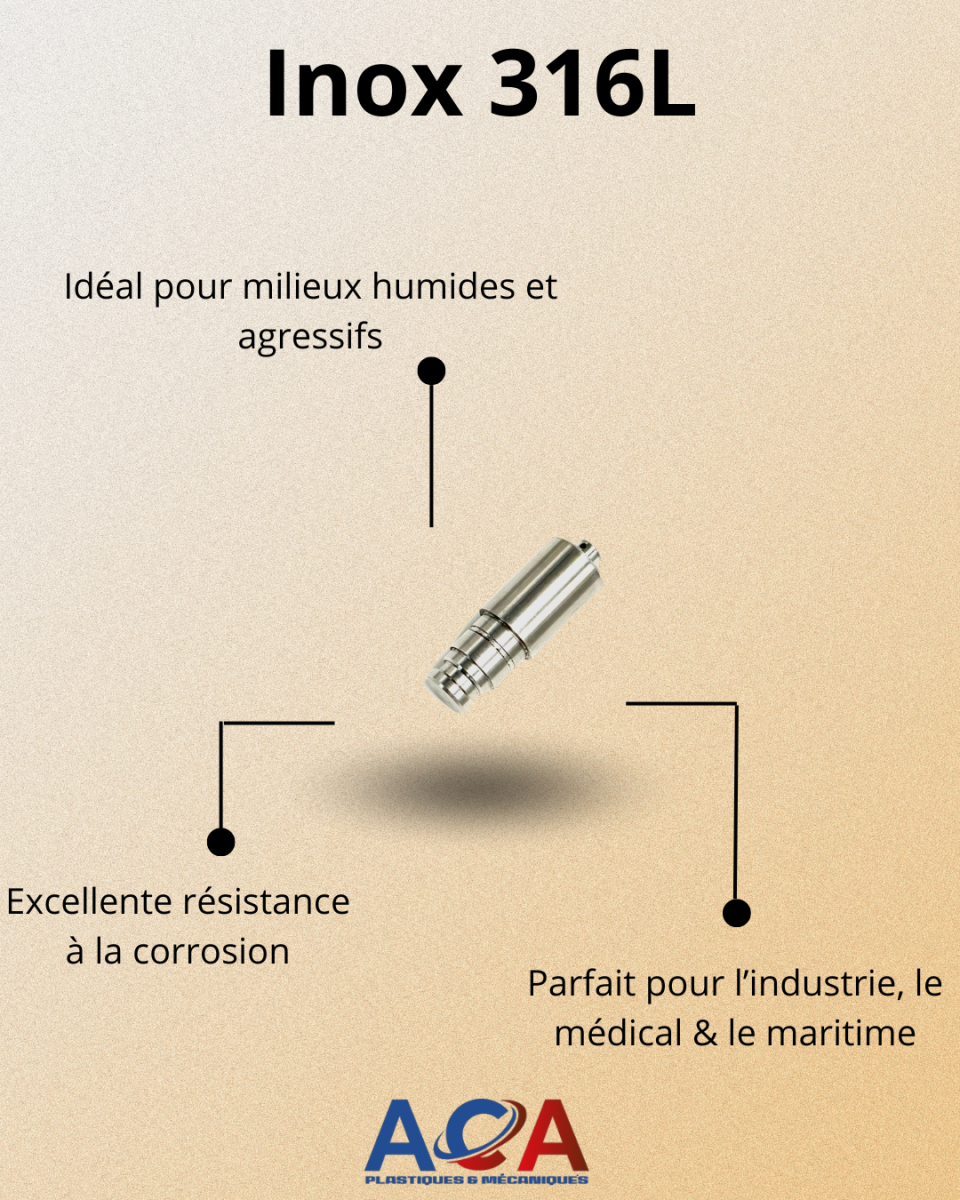 inox 316L usiné chez Aca Plastiques à Signes dans le Var